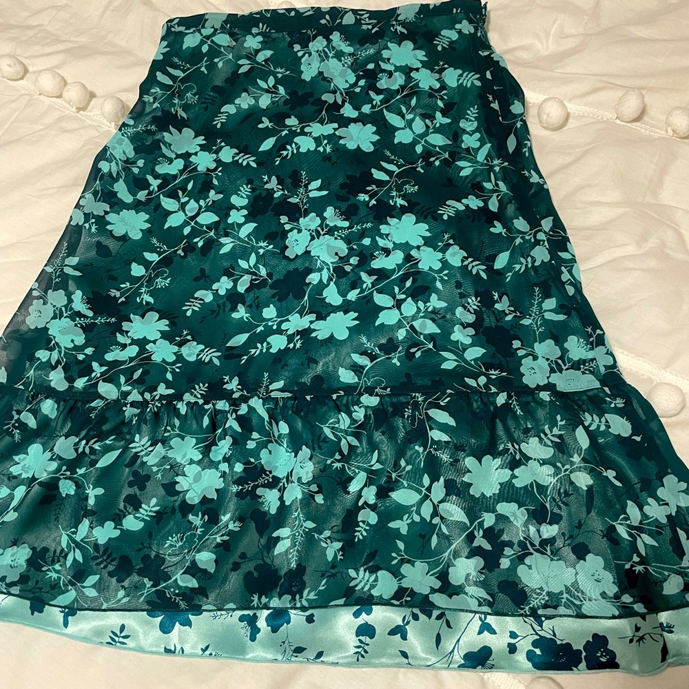 Esprit sheer overlay midi skirt size 2 NWOT
